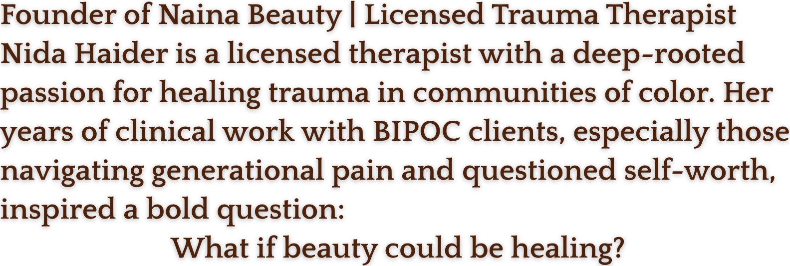 Naina Beauty — Founder story